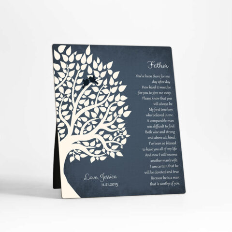 Silhouette Tree wedding  Desktop Plaque Gift for father D-1140