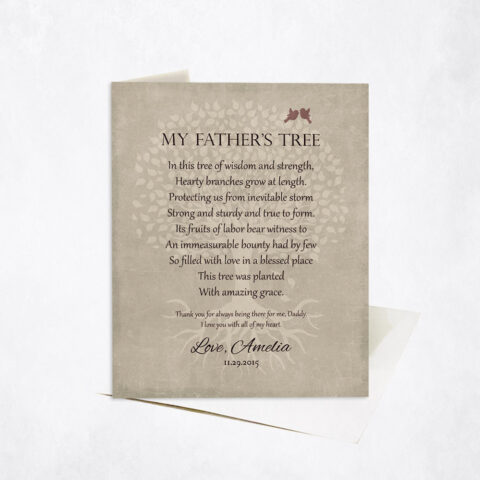 Faded Tree My Father’s Tree Poem Father’s Day Stationery Card-1141