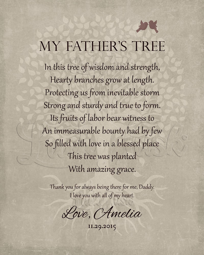 Faded Tree My Father's Tree Poem on Stone Father's Day Wall Plaque LTC-1141