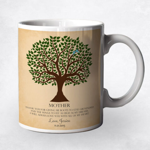 Brown Tree on Gold wedding Coffee Mug M-1143