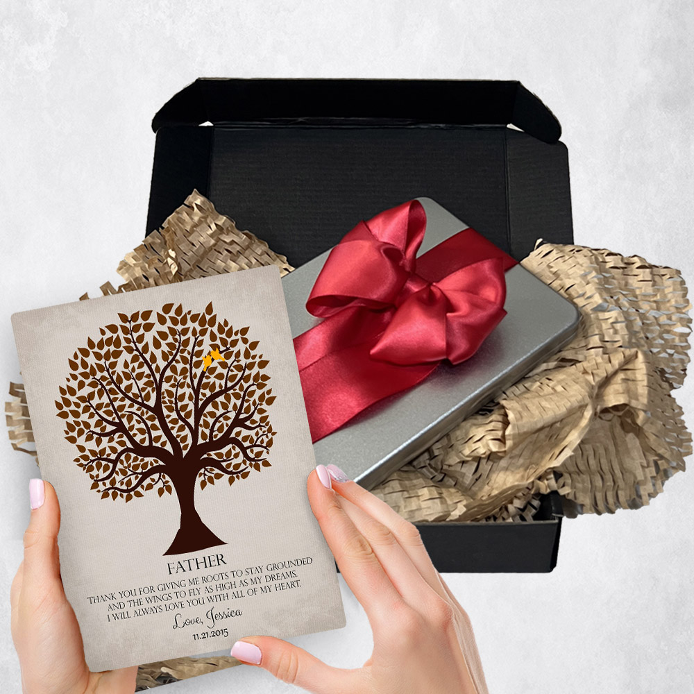 Personalized wedding gift delivery for father Silhouette Tree  plaque for a unique and permanent flower delivery alternative. wedding gift delivery.