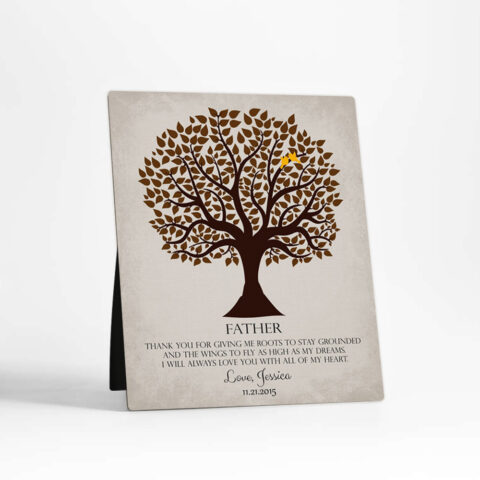 Silhouette Tree wedding  Desktop Plaque Gift for father D-1144