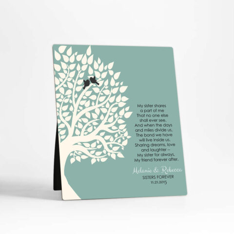 Silhouette Tree wedding  Desktop Plaque Gift for sister D-1145