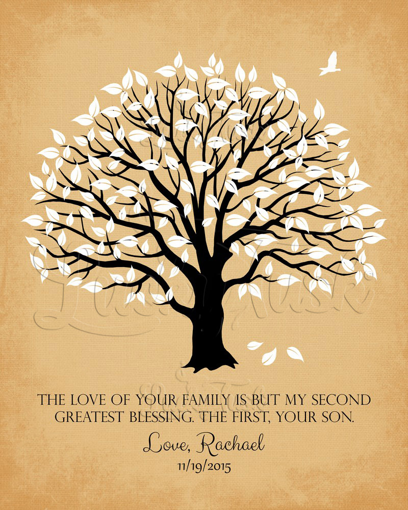 White Magnolia Gratitude Tree Quote on Gold Distressed Linen wedding Wall Plaque LTC-1154