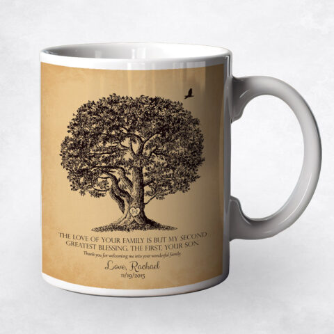 Large Oak Tree on Gold wedding Coffee Mug M-1157