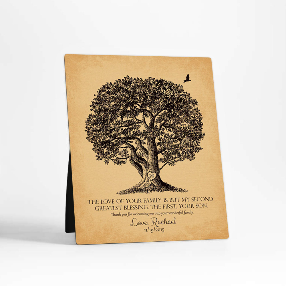 Single image of Oak Tree wedding  Desktop Plaque