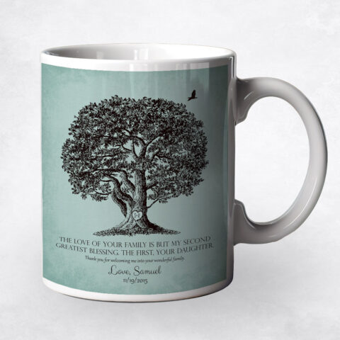 Large Oak Tree on Turquoise wedding Coffee Mug M-1158