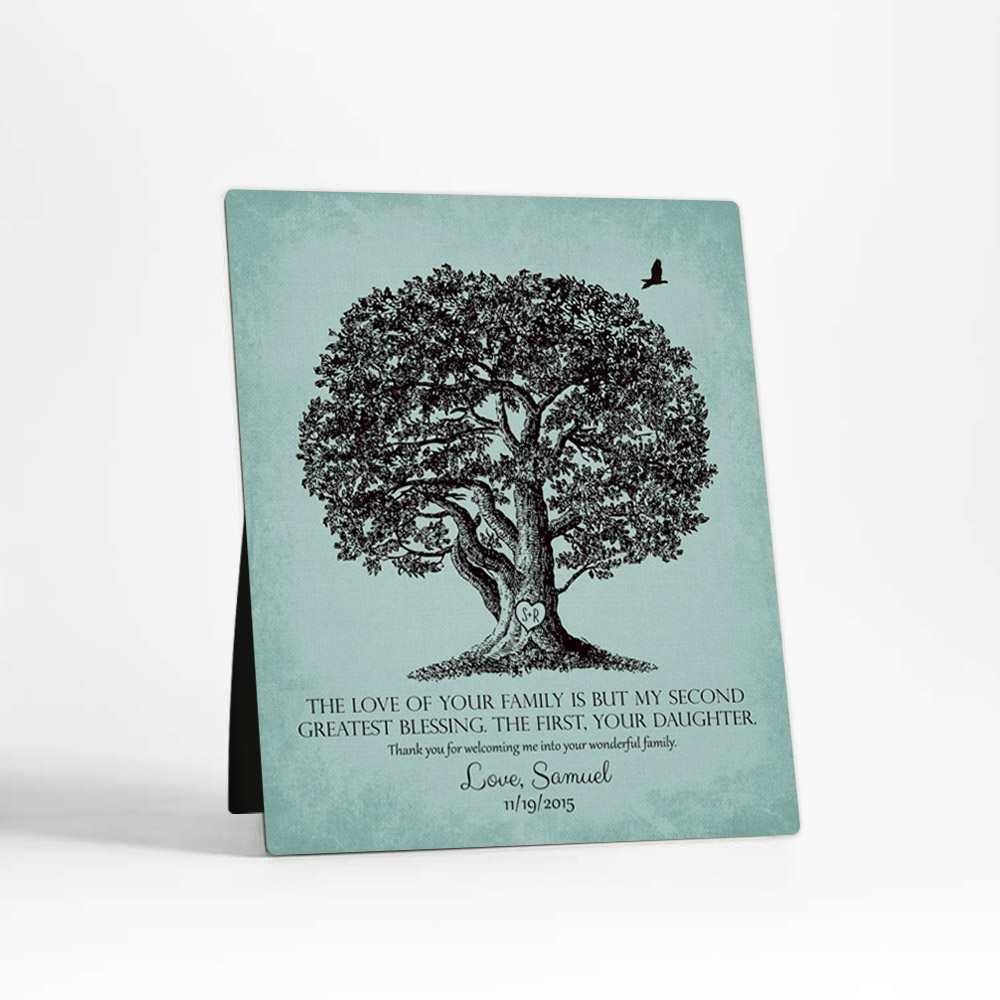 Single image of Oak Tree wedding  Desktop Plaque