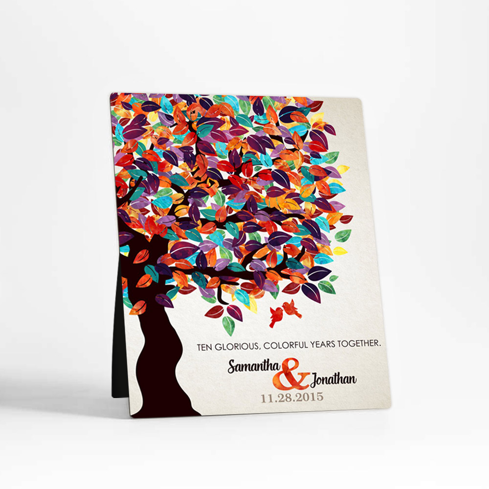 Single image of Spring Tree 10th anniversary  Desktop Plaque