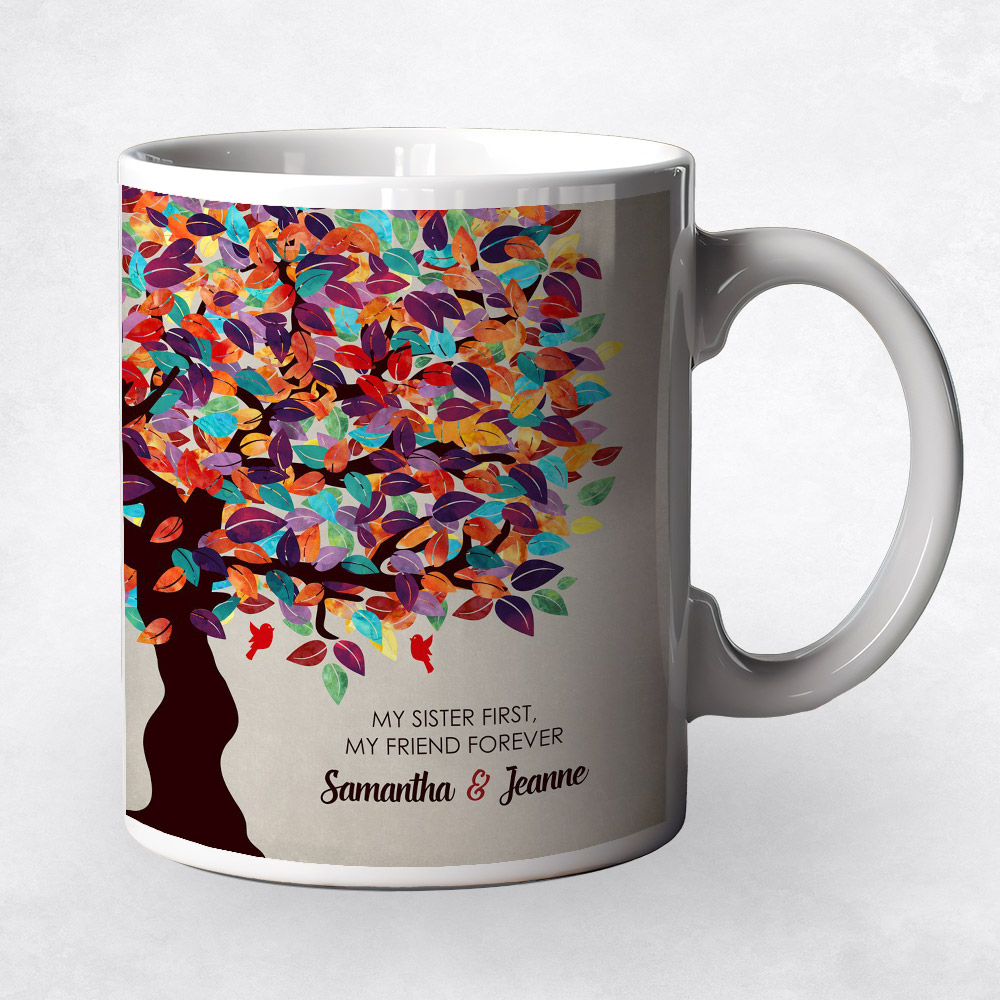 Closeup image of Colorful Spring Tree My Sister First  wedding Coffee Mug M-1164