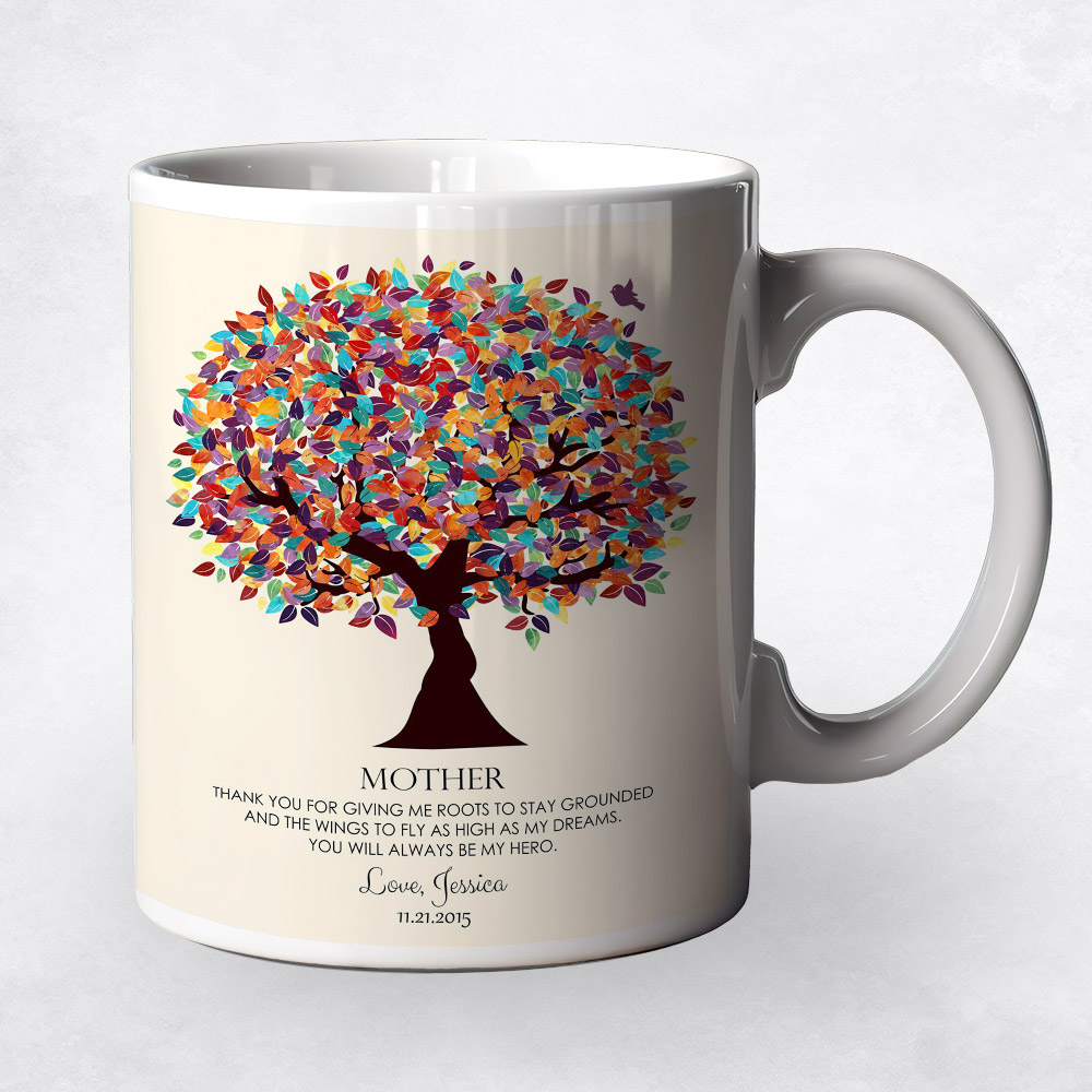 Closeup image of Colorful Spring Tree  wedding Coffee Mug M-1165