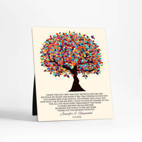 Spring Tree wedding  Desktop Plaque Gift for mother of the groom D-1167