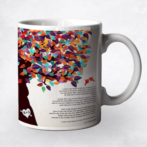 Colorful Spring Tree with Heart 10th anniversary Coffee Mug M-1169