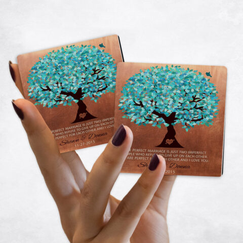 7th anniversary Turquoise Tree on Copper Magnet Set MAG-1172