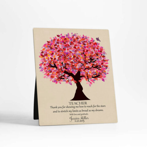 Pink Tree teacher appreciation  Desktop Plaque Gift for teacher D-1173