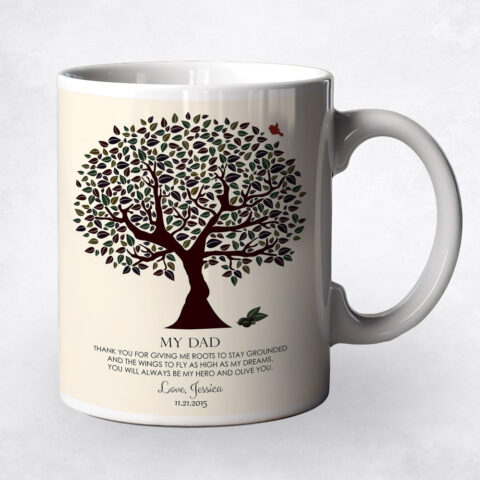 Dark Olive Silhouette Tree wedding Coffee Mug M-1175