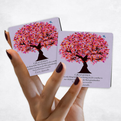 family appreciation Pink Tree on Purple Magnet Set MAG-1177