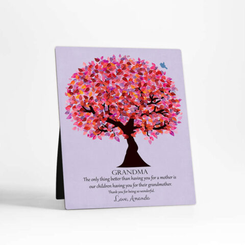 Pink Tree family appreciation  Desktop Plaque Gift for grandmother D-1177