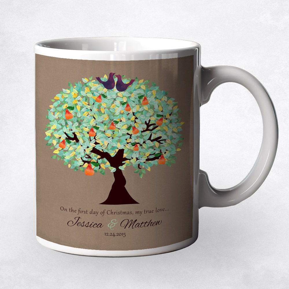 Closeup image of Green Pear Tree  Christmas Coffee Mug M-1183