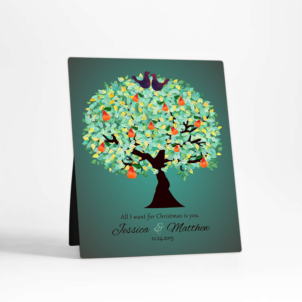 Single image of Green Pear Tree Christmas  Desktop Plaque