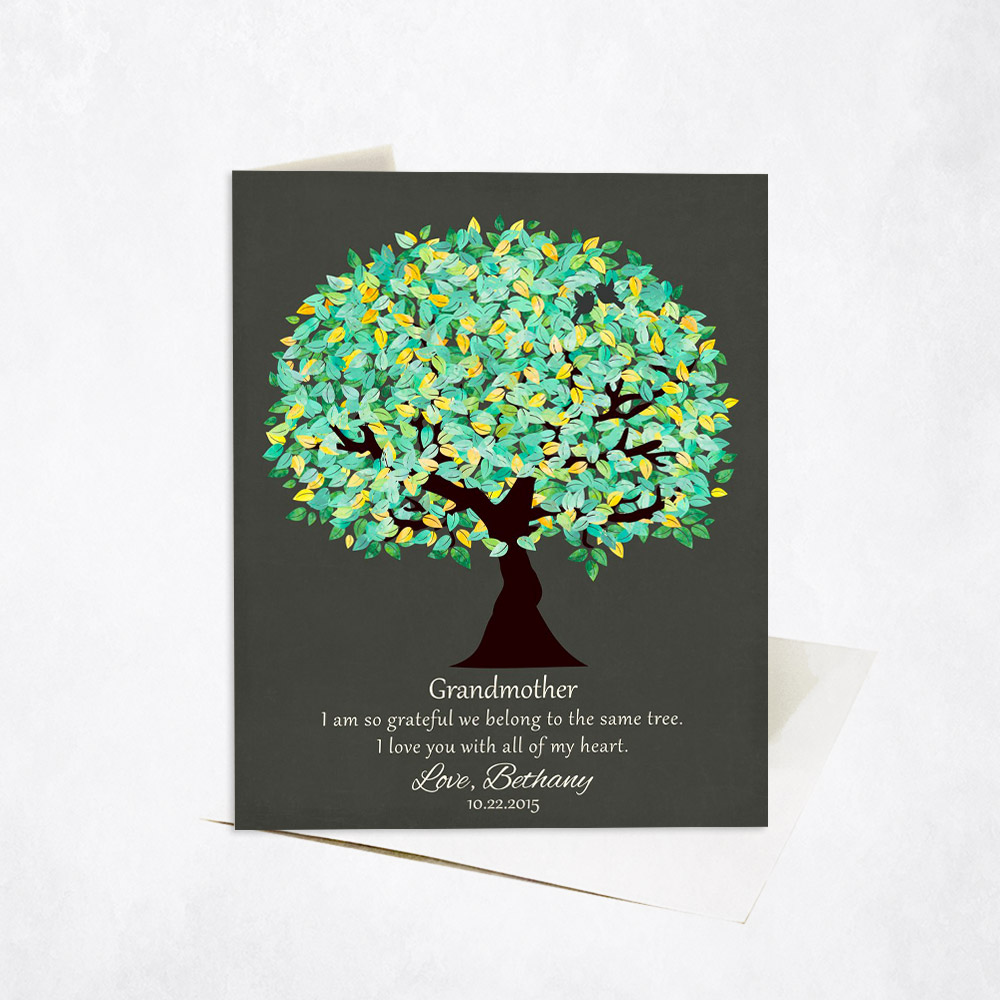 Picture of Green Grandmother Appreciation Tree Quote family appreciation Stationery Card C-1185