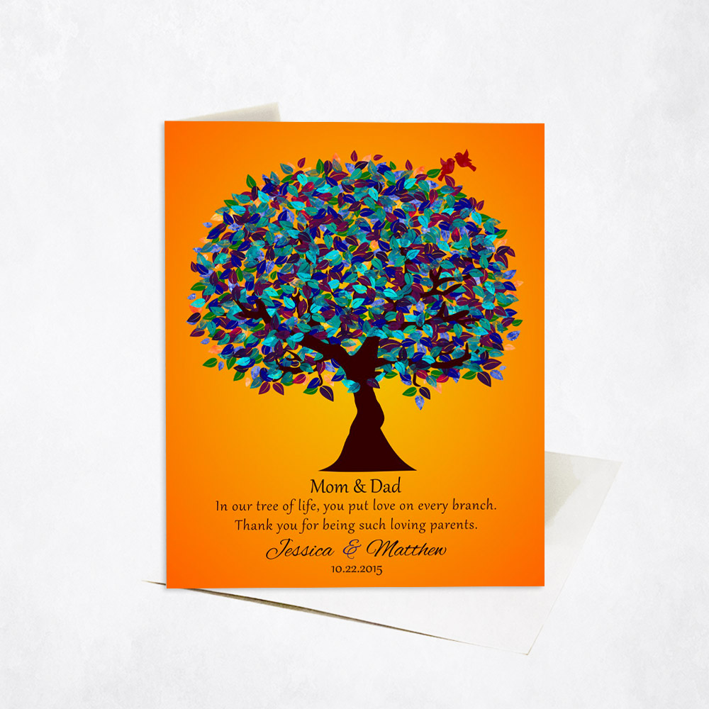 Picture of Peacock Parent Appreciation Tree Quote family appreciation Stationery Card C-1186