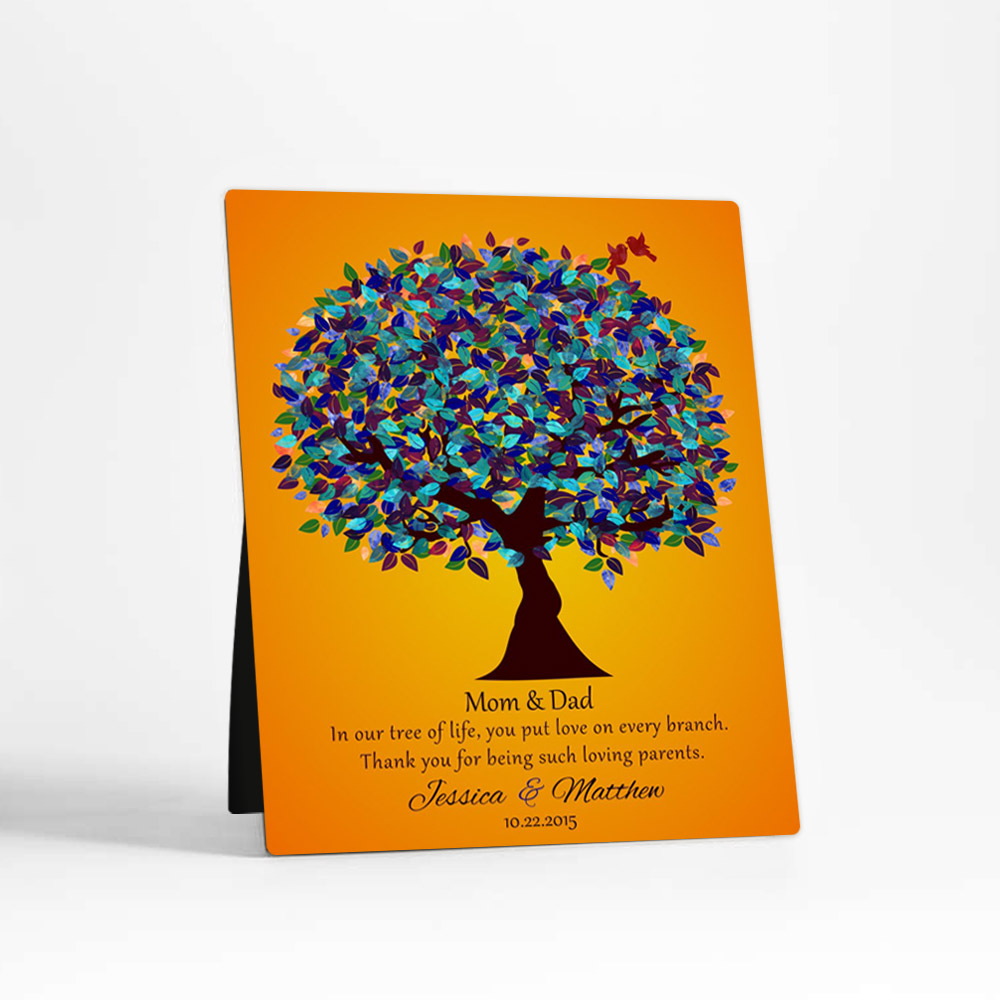 Single image of Peacock Tree family appreciation  Desktop Plaque