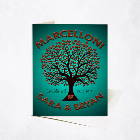 Family Tree Name and Established Date anniversary Stationery Card-1188