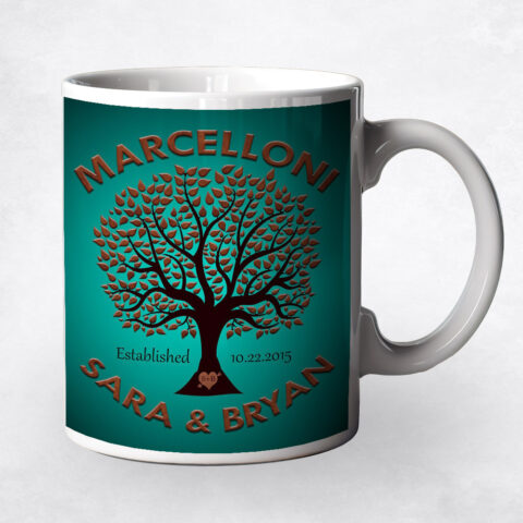 Family Tree and Established Date Metallic anniversary Coffee Mug M-1188