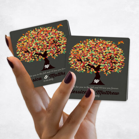 anniversary Orange Autumn Tree Distressed Magnet Set MAG-1190