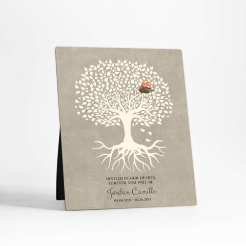 Rooted Tree Loss of Baby  Desktop Plaque Gift for bereaved parents D-1197