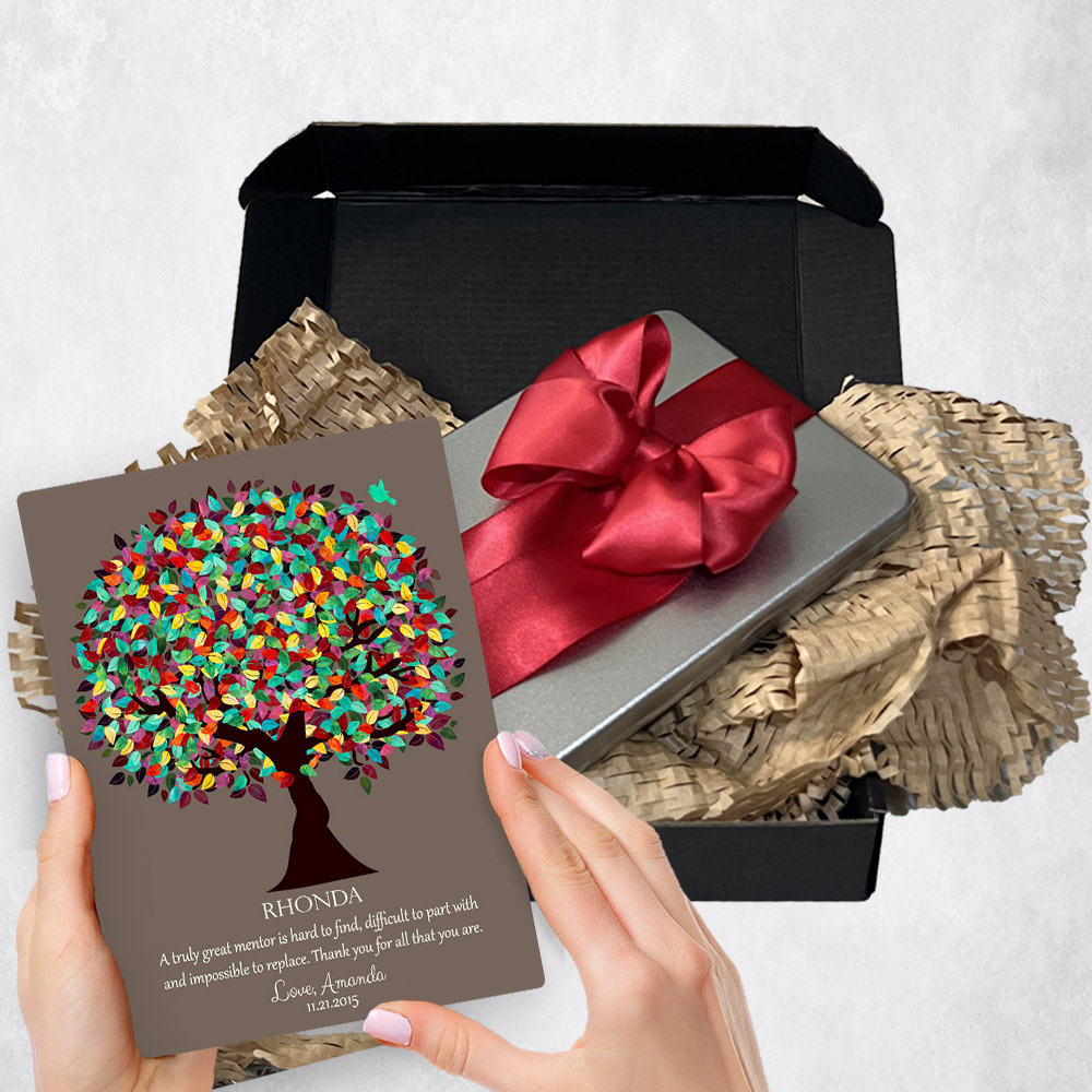 Personalized Leadership Appreciation gift delivery for mentor Spring Tree  plaque for a unique and permanent flower delivery alternative. Leadership Appreciation gift delivery.