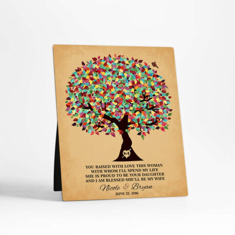 Summer Tree wedding  Desktop Plaque Gift for mother of the bride D-1206