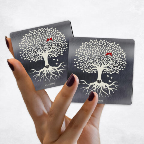 10th anniversary Minimalist Commemoration Tree on Tin Magnet Set MAG-1210