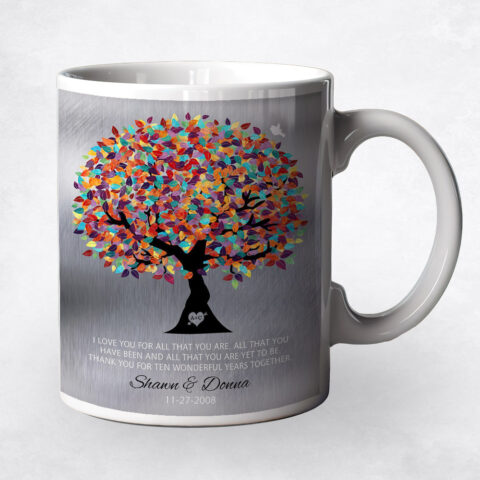 Colorful Spring Tree Tin 10th anniversary Coffee Mug M-1211