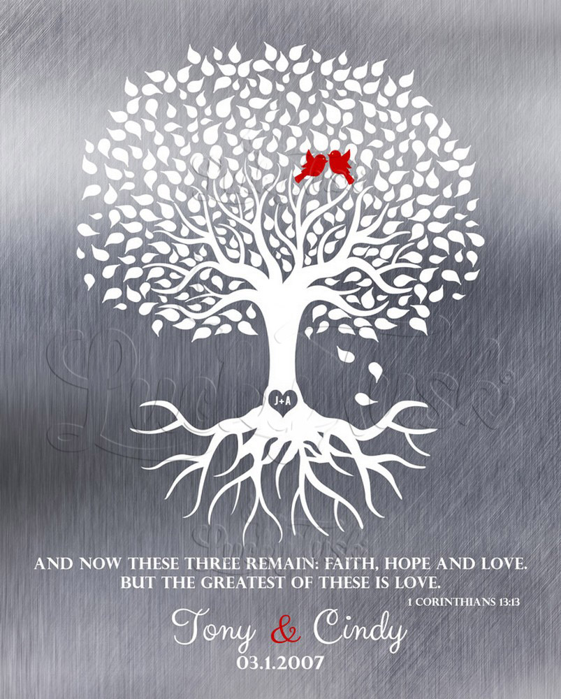 Wife Appreciation Rooted Tree Quote Silhouette on Tin 10th anniversary Wall Plaque LTC-1216