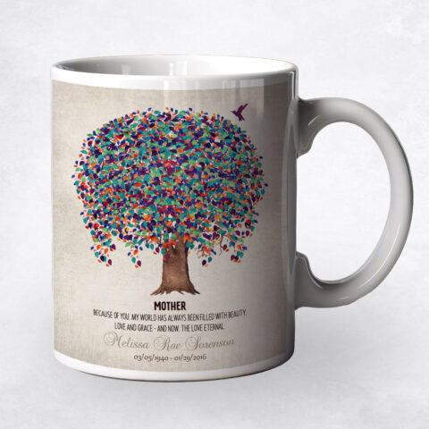 Watercolor Willow Memorial Tree Loss of Mother Coffee Mug M-1241