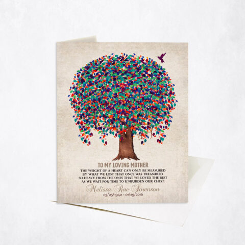 Willow Memorial Tree To My Loving Mother Loss of Mother Stationery Card-1242