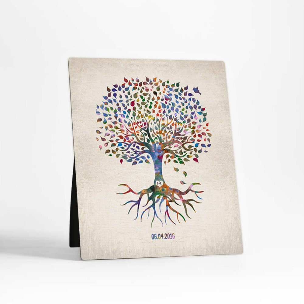 Single image of Watercolor Rooted Tree anniversary  Desktop Plaque