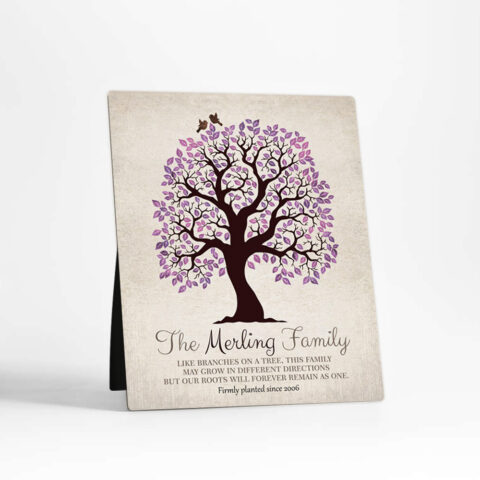 Owl Tree anniversary  Desktop Plaque Gift for couple D-1251