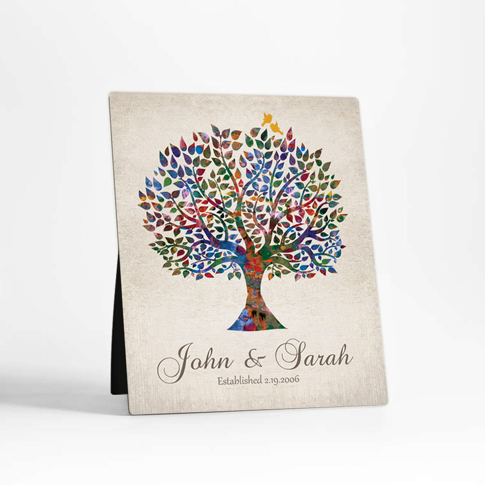 Single image of Watercolor Tree anniversary  Desktop Plaque