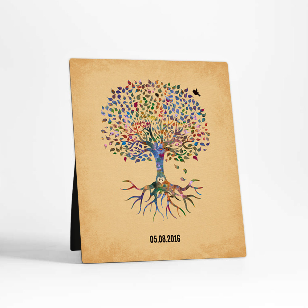 Single image of Watercolor Rooted Tree anniversary  Desktop Plaque