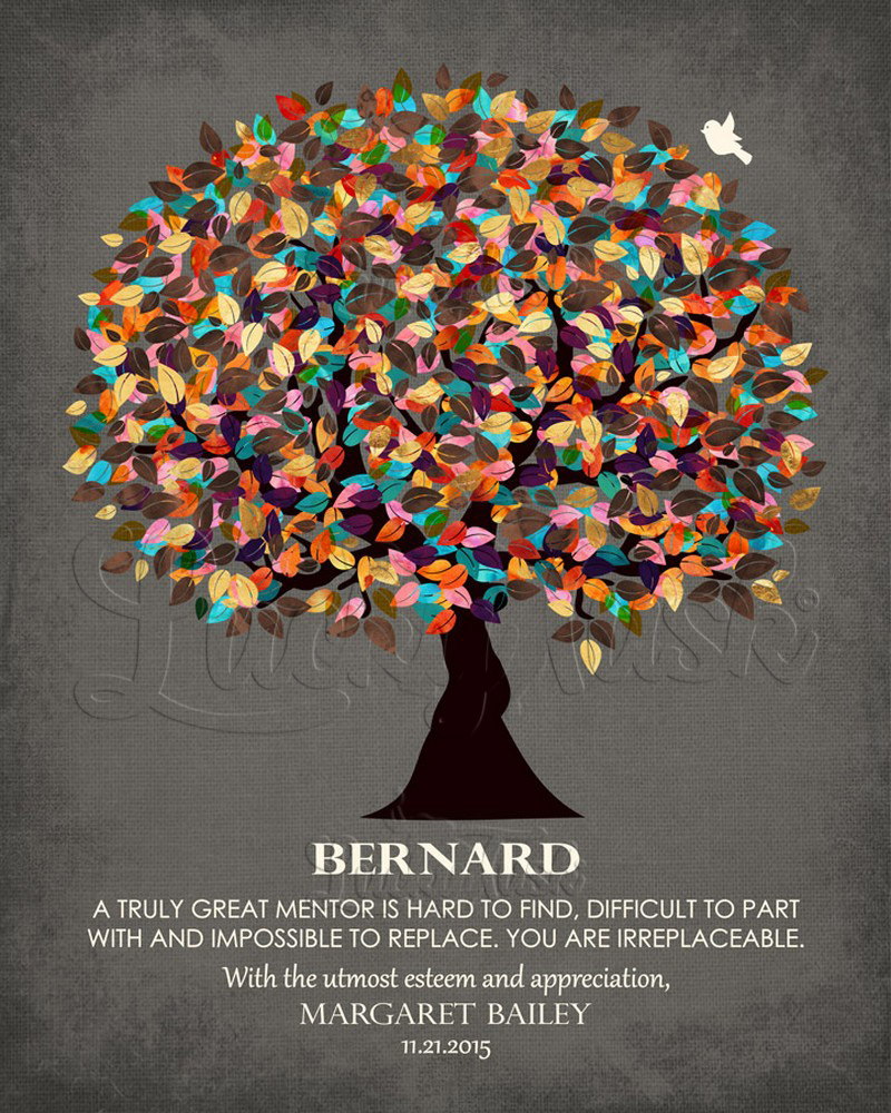 Colorful Great Mentor Appreciation Tree Quote Dark Linen leader appreciation Wall Plaque LTC-1320