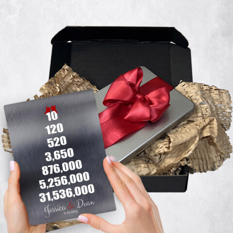 10th anniversary Gift Delivery for couple, husband or wife Pyramid Tin  Plaque TOY-1326