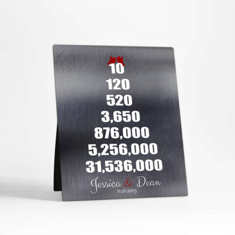 Pyramid 10th anniversary Tin Desktop Plaque Gift for couple D-1326