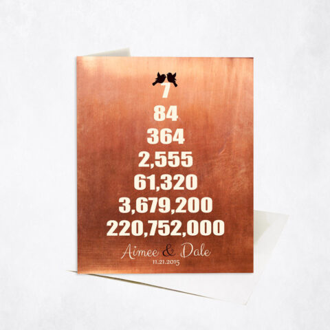 Anniversary Countdown Pyramid 7 Years 7th anniversary Stationery Card-1327