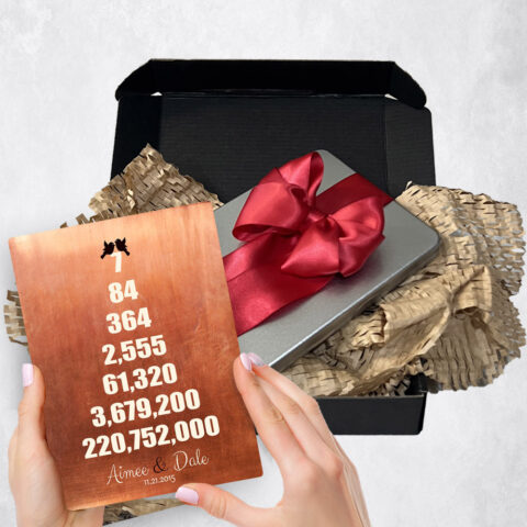 7th anniversary Gift Delivery for couple, husband or wife Pyramid Copper  Plaque TOY-1327