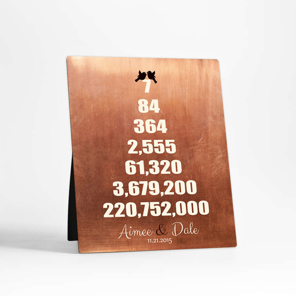 Single image of Pyramid 7th anniversary Copper Desktop Plaque