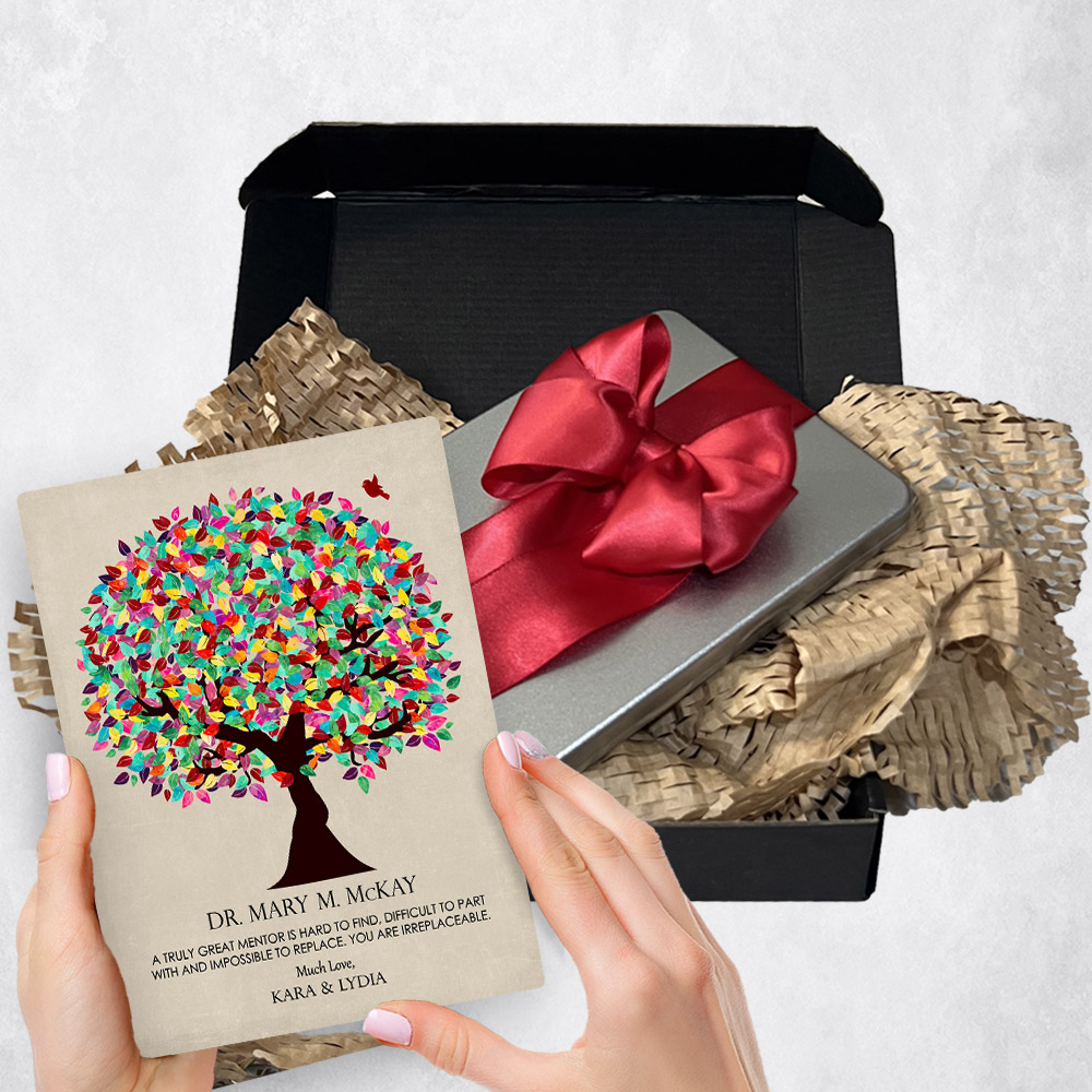 Personalized Leadership Appreciation gift delivery for mentor Summer Tree  plaque for a unique and permanent flower delivery alternative. Leadership Appreciation gift delivery.