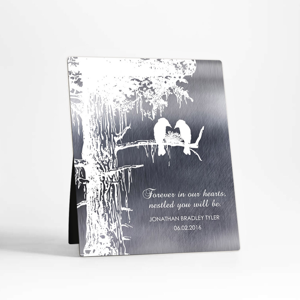 Single image of Sequoia Tree Loss of Baby Tin Desktop Plaque